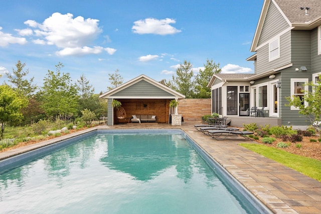 4765 Augusta St, Orono, MN 55364 - outdoor pool with a patio and an outdoor living space