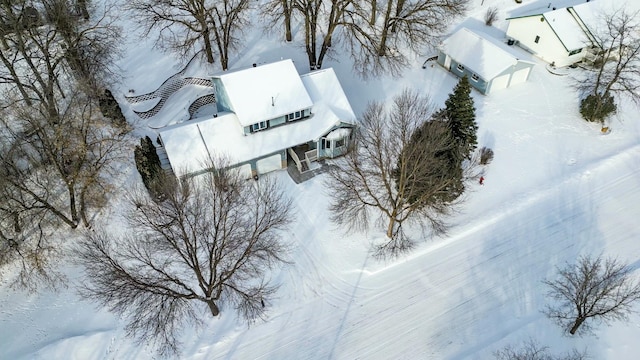 view of snowy aerial view