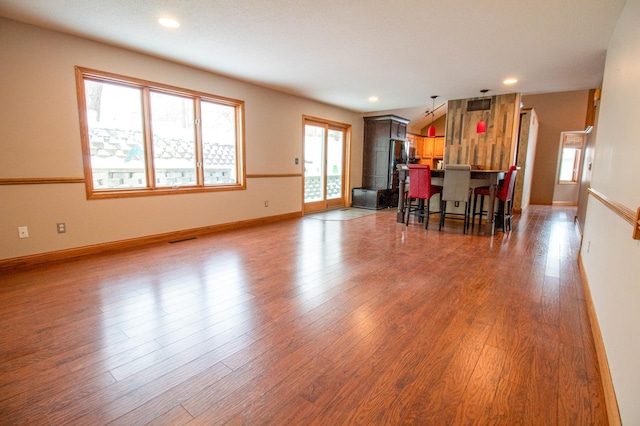 living room featuring light wood-type flooring