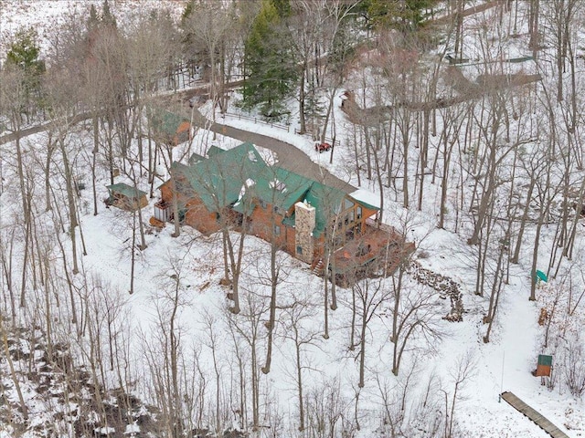 view of snowy aerial view