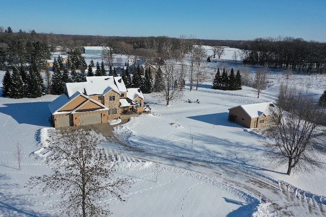 view of snowy aerial view