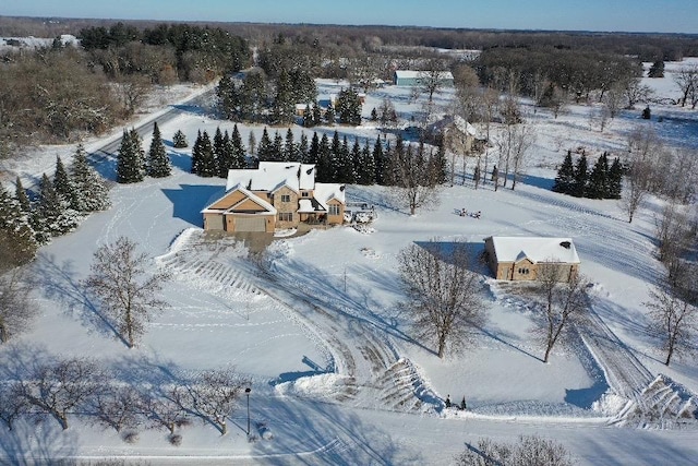 view of snowy aerial view