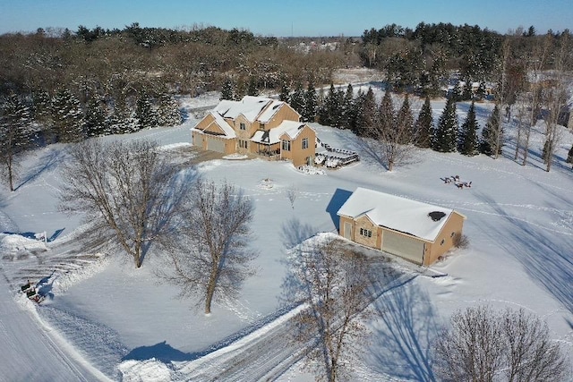 view of snowy aerial view