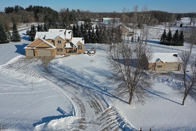 view of snowy aerial view