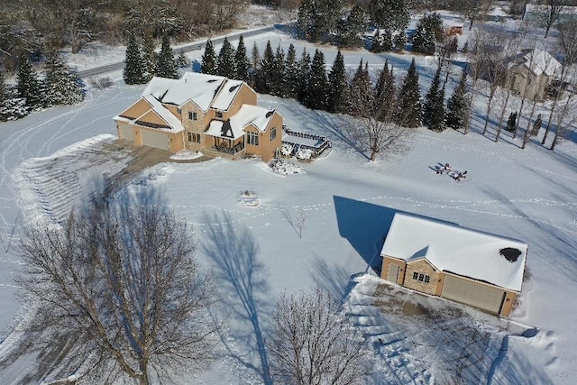 view of snowy aerial view