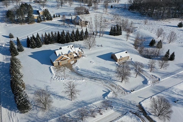 view of snowy aerial view