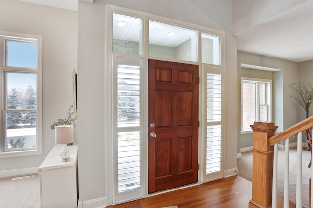 foyer featuring hardwood / wood-style flooring