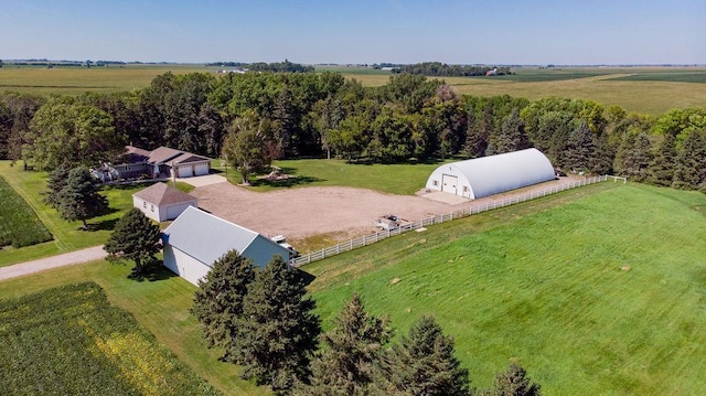 aerial view featuring a rural view