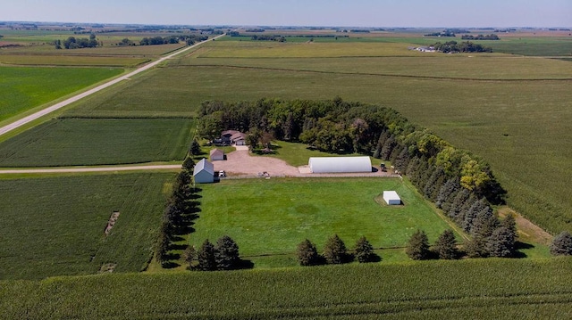 aerial view featuring a rural view