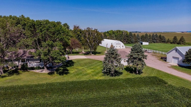 bird's eye view with a rural view