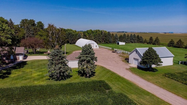 aerial view with a rural view