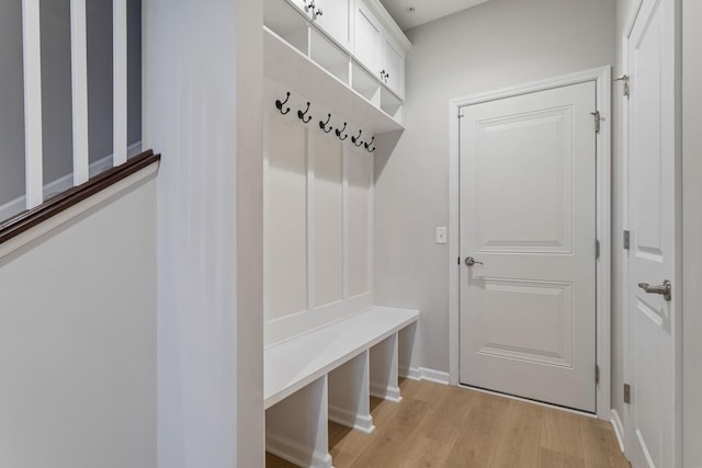 mudroom featuring light hardwood / wood-style floors