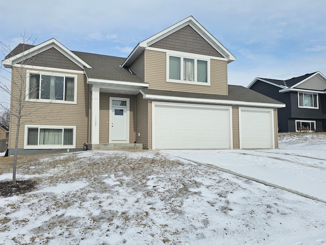 view of front of house with a garage