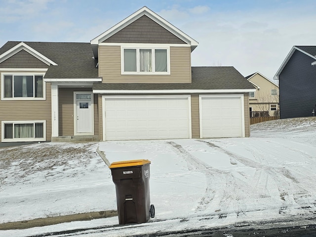 view of front of house with a garage