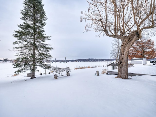 view of snowy yard