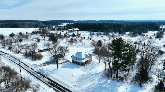 view of snowy aerial view