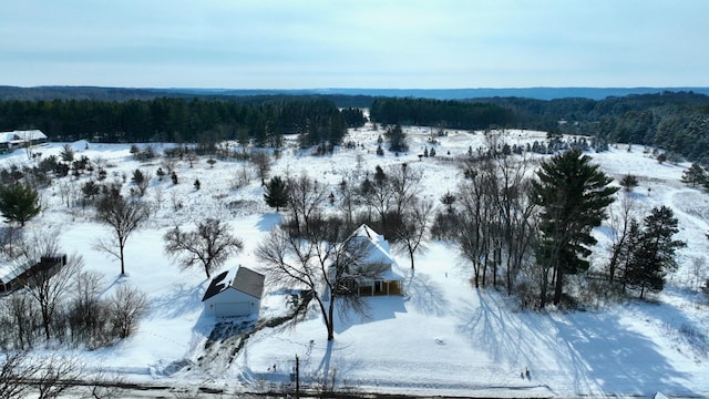 view of snowy aerial view