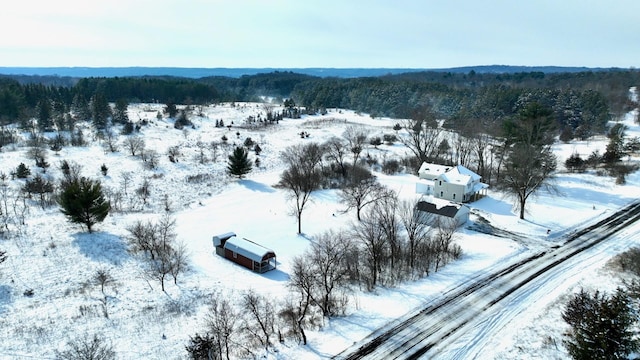 view of snowy aerial view