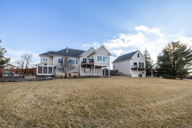 30150 715th St, Lake City, MN 55041 - back of house featuring a balcony and a yard