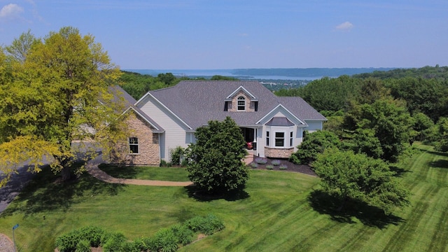 30150 715th St, Lake City, MN 55041 - view of front facade with stone siding and a front yard