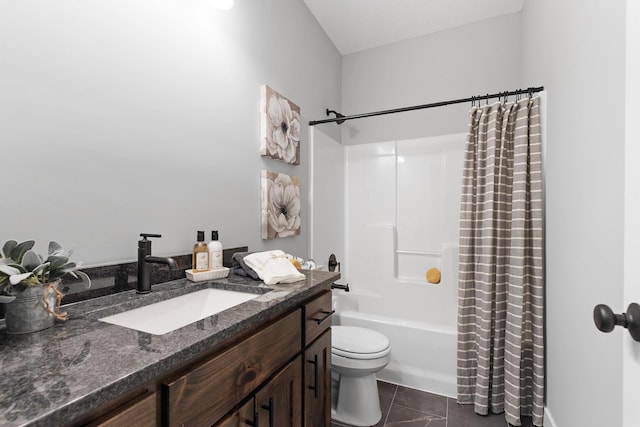 22816 Jarvis St NW, Elk River, MN 55330 - full bathroom featuring tile patterned flooring, shower / bath combo, vanity, and toilet