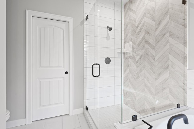 22816 Jarvis St NW, Elk River, MN 55330 - bathroom featuring walk in shower and tile patterned flooring