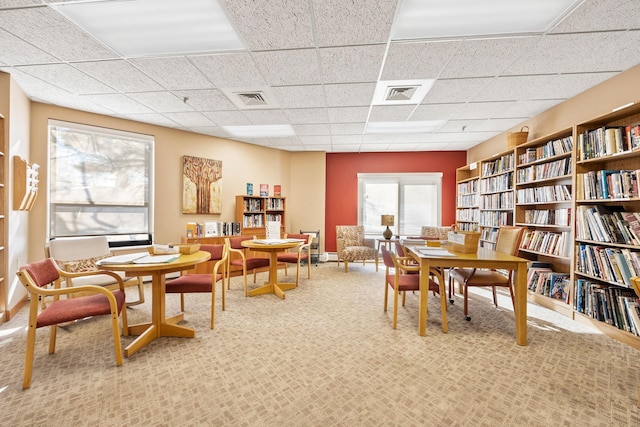 6615 Lake Shore Dr S Unit 311, Richfield, MN 55423 - carpeted dining area featuring a paneled ceiling and baseboards