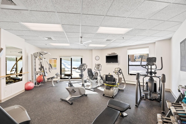 6615 Lake Shore Dr S Unit 311, Richfield, MN 55423 - gym featuring a paneled ceiling