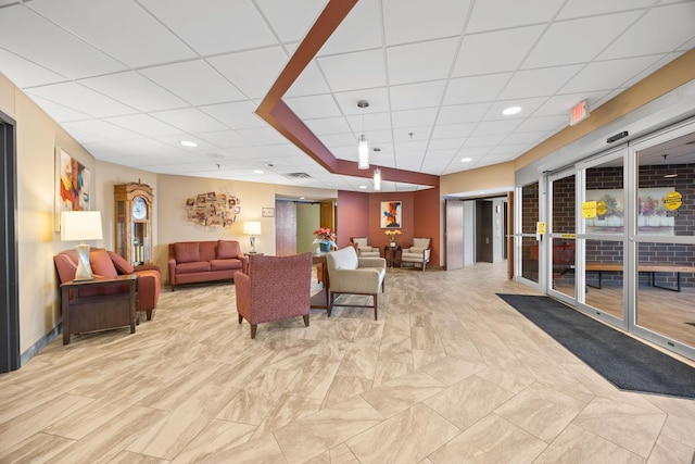 6615 Lake Shore Dr S Unit 311, Richfield, MN 55423 - lobby featuring a paneled ceiling and recessed lighting
