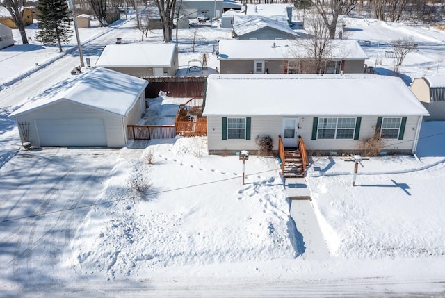 view of snowy aerial view