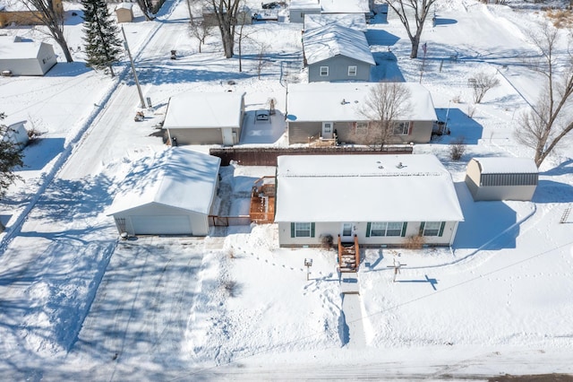 view of snowy aerial view