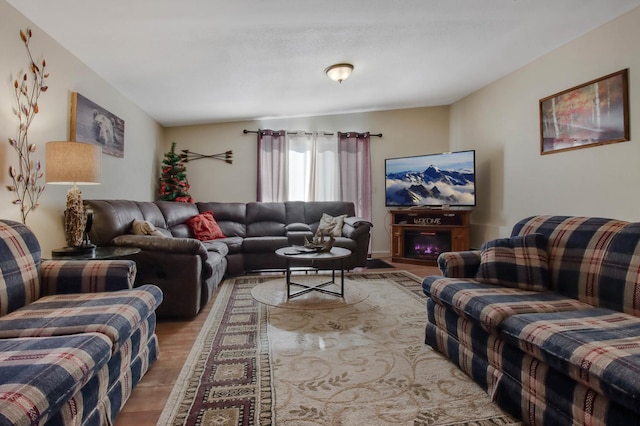 living room with wood-type flooring