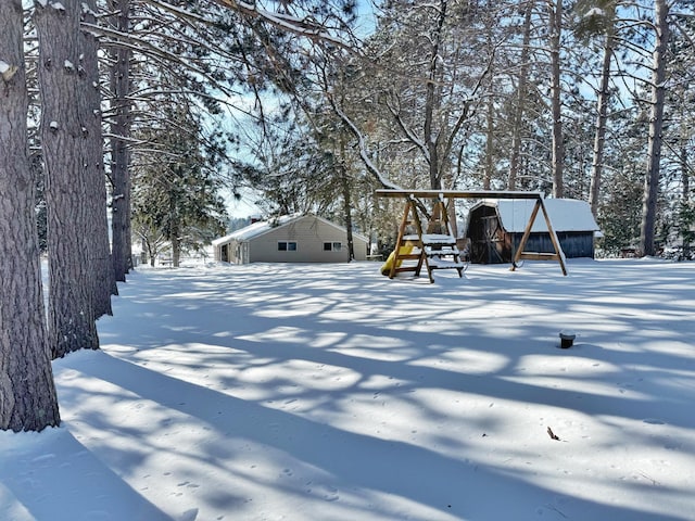 view of snowy yard