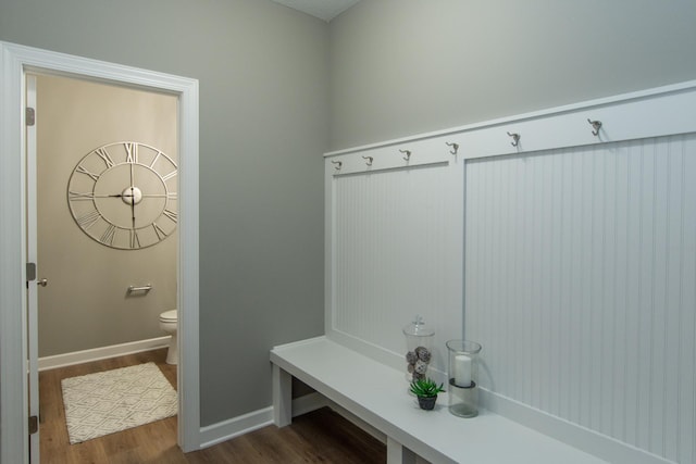 mudroom featuring dark hardwood / wood-style floors