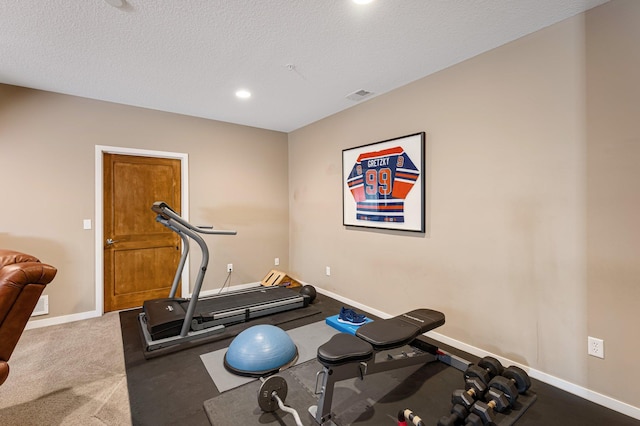17365 Hanson Ct, Eden Prairie, MN 55347 - workout area with baseboards, recessed lighting, and a textured ceiling