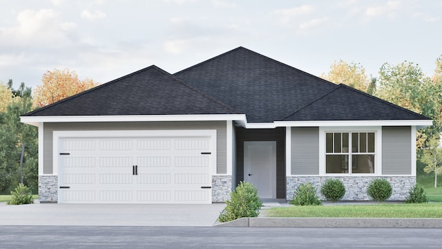 view of front of property featuring a garage