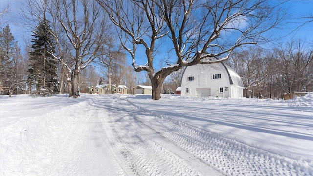 view of yard covered in snow