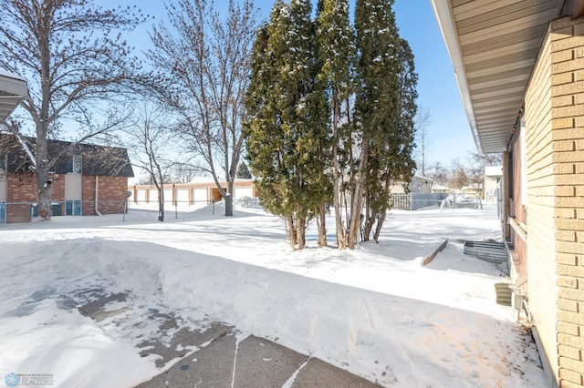 view of snowy yard