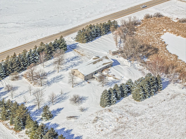 view of snowy aerial view