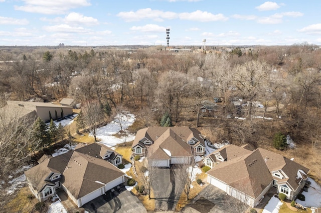 drone / aerial view with a residential view