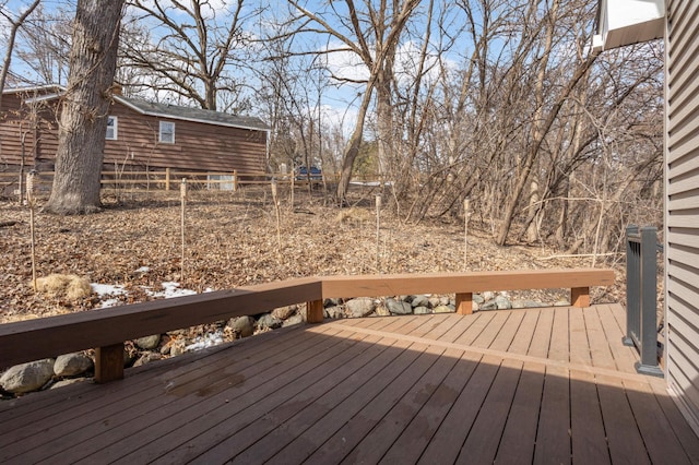 deck featuring fence