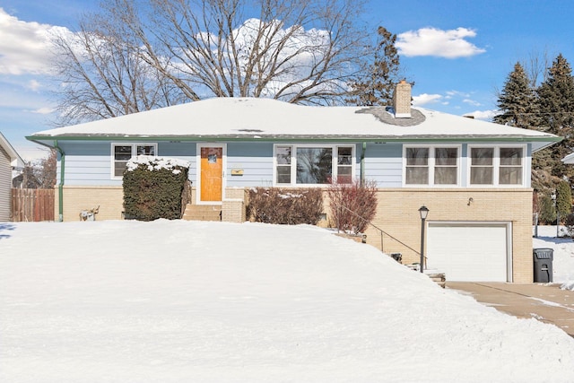 single story home with a garage