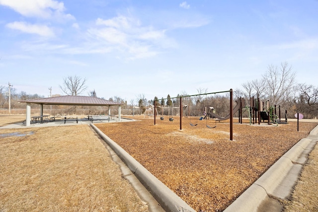 communal playground with a gazebo