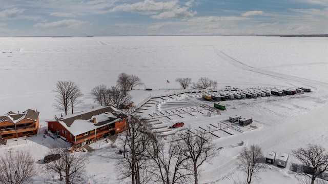 view of snowy aerial view