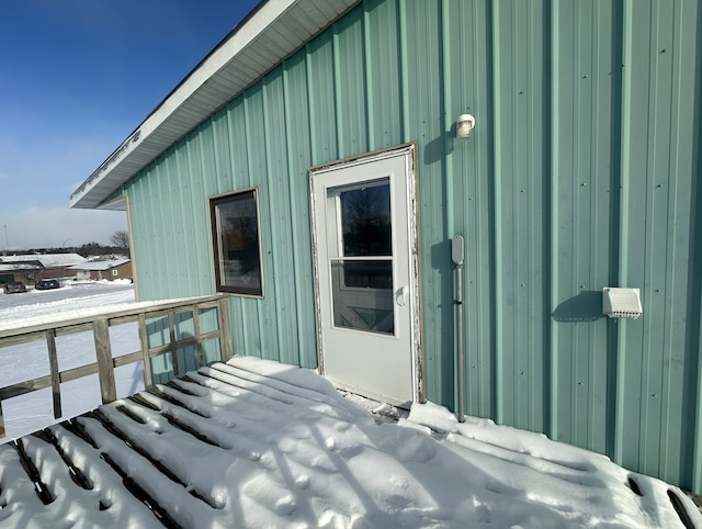 view of snowy exterior