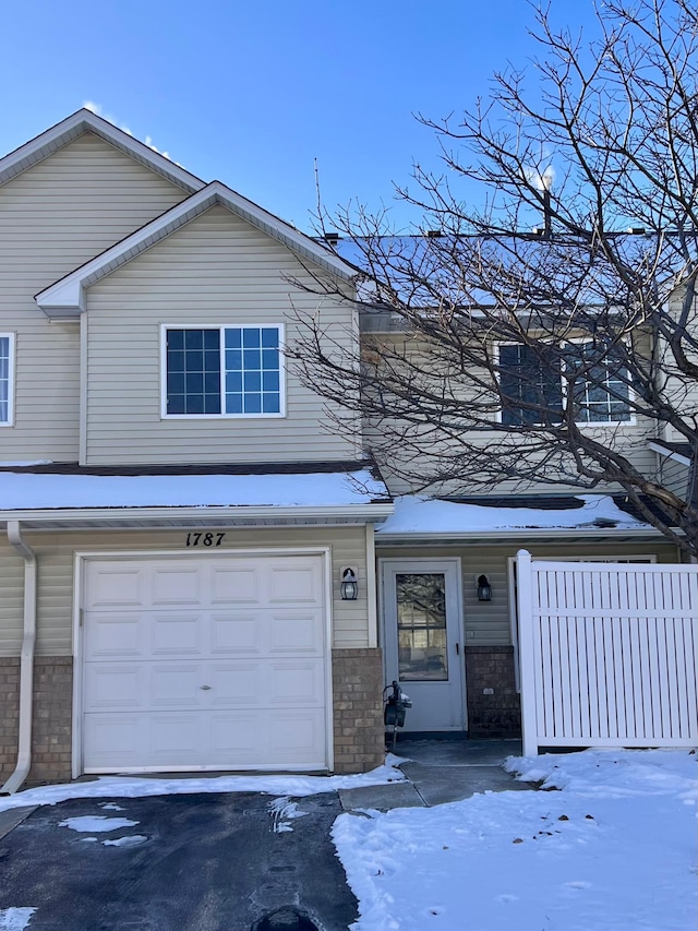 view of property with a garage