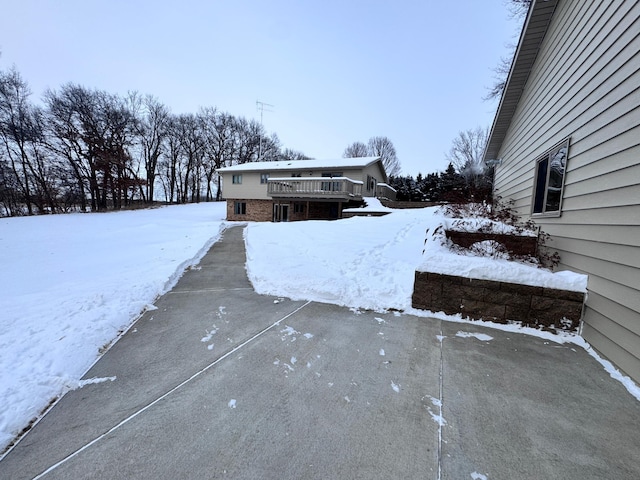 view of snow covered exterior