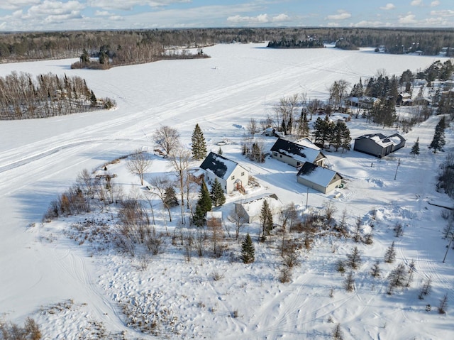 view of snowy aerial view