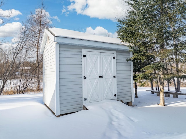 view of snow covered structure