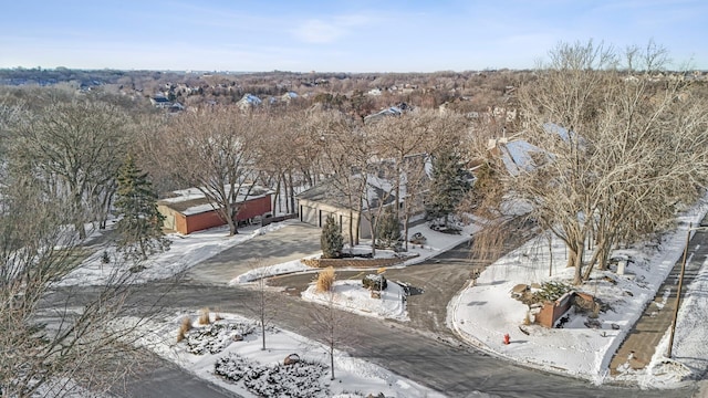 view of snowy aerial view